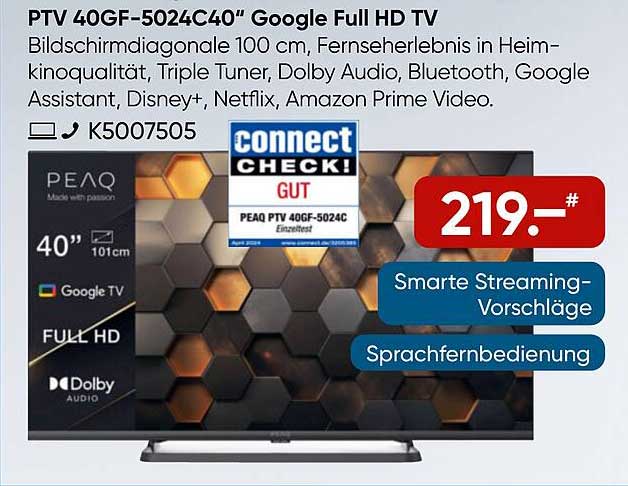 PTV 40GF-5024C40" Google Full HD TV