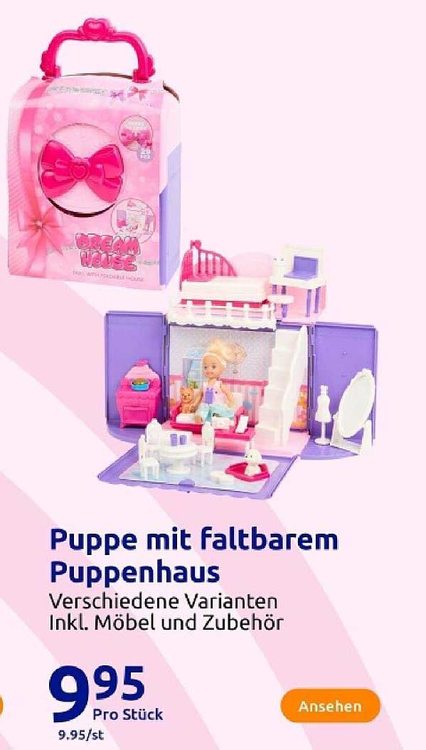 Puppe mit faltbarem Puppenhaus