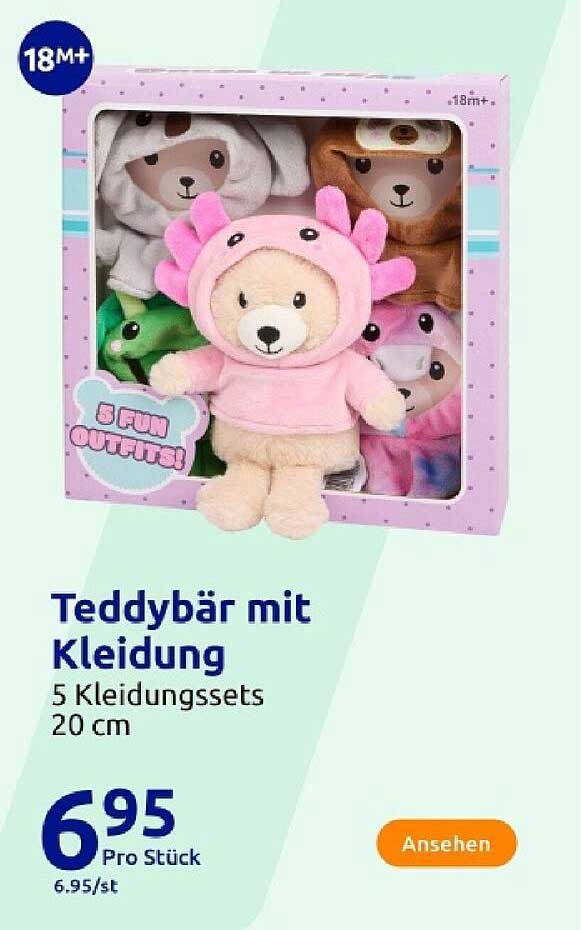 Teddybär mit Kleidung