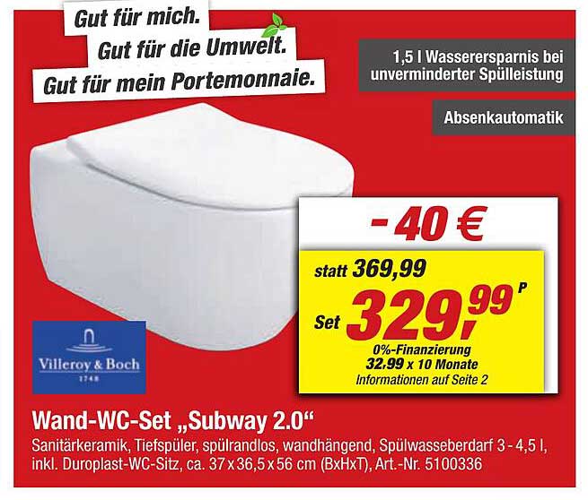 Wand-WC-Set „Subway 2.0“