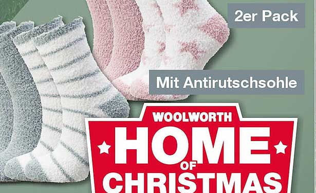 Woolworth Home of Christmas 2er Pack mit Antirutschsohle