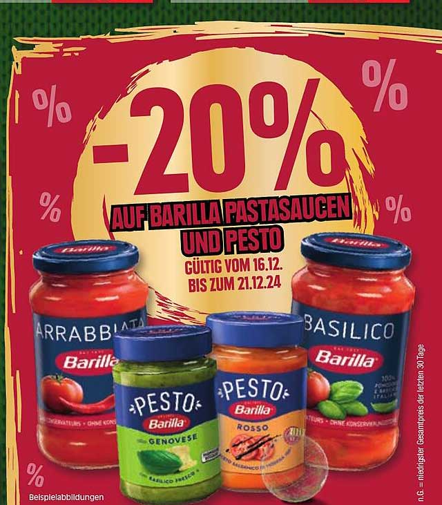 -20% AUF BARILLA PASTASAUCE UND PESTO