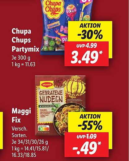 Chupa Chups Partymix  
Maggi Fix