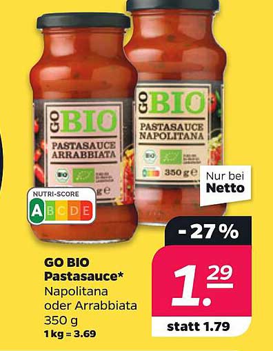 GO BIO Pastasauce* Napolitana oder Arrabbiata