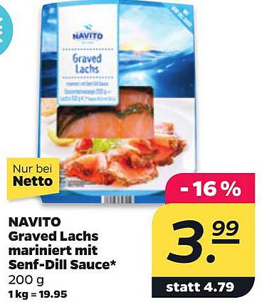 NAVITO Graved Lachs mariniert mit Senf-Dill Sauce*