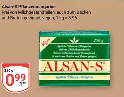 Alsan-S Pflanzenmargarine