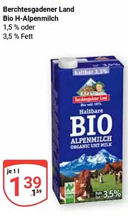 Berchtesgadener Land Bio H-Alpenmilch