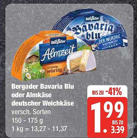 Bergader Bavaria Blu oder Almkäse deutscher Weichkäse