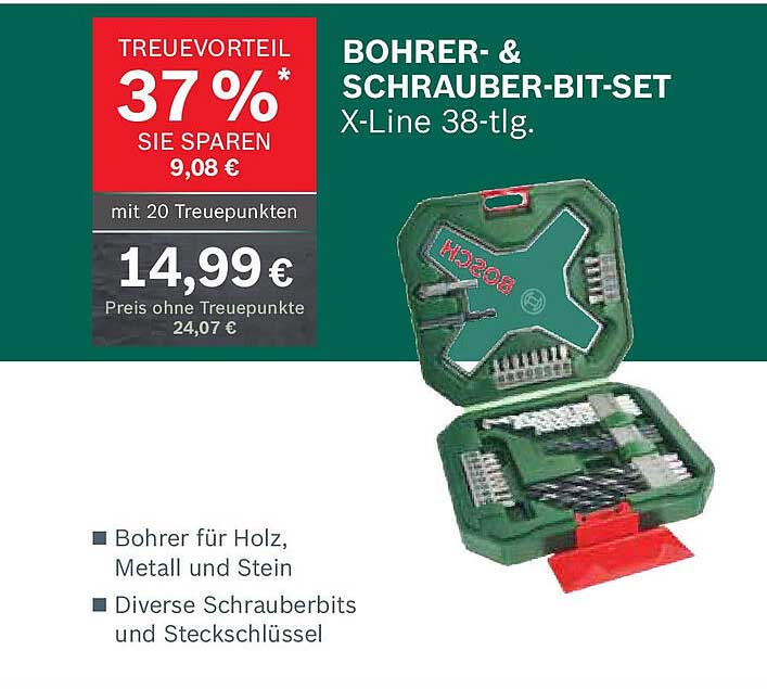 BOHRER- & SCHRAUBER-BIT-SET X-Line 38-tlg.