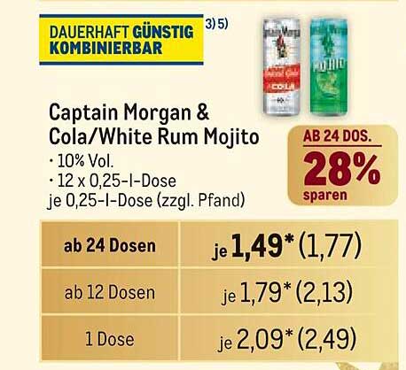 Captain Morgan & Cola/White Rum Mojito