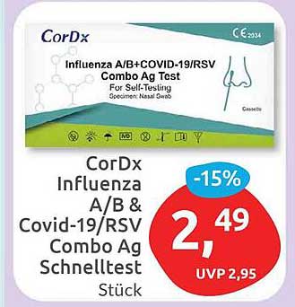 CorDx Influenza A/B & Covid-19/RSV Combo Ag Schnelltest