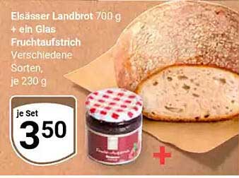 Elsässer Landbrot + ein Glas Fruchtaufstrich