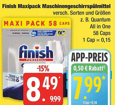 Finish Maxipack Maschinengeschirrspülmittel