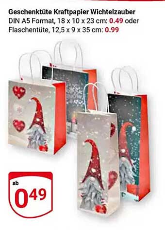 Geschenktüte Kraftpapier Wichtelzauber