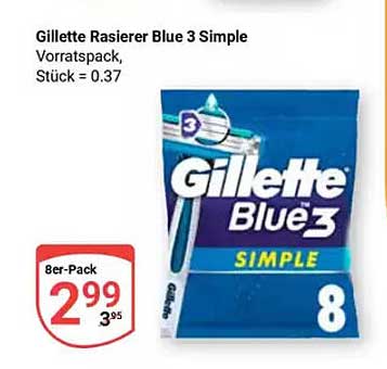 Gillette Rasierer Blue 3 Simple