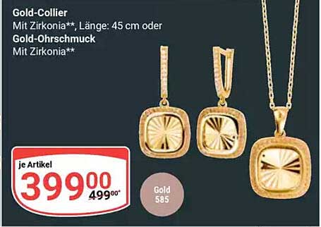 Gold-Collier  
Gold-Ohrschmuck  