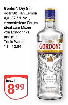 Gordon's Dry Gin oder Sicilian Lemon