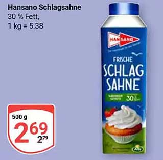 Hansano Frische Schlag sahne