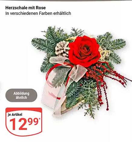 Herzschale mit Rose