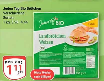 Jeden Tag Bio Brötchen