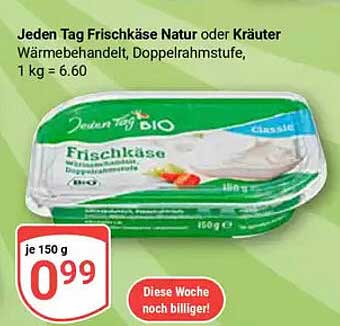 Jeden Tag Frischkäse Natur oder Kräuter