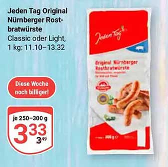 Jeden Tag Original Nürnberger Rostbratwürste