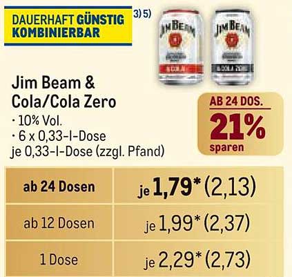 Jim Beam & Cola/Cola Zero