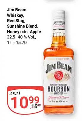 Jim Beam Whiskey, Red Stag, Sunshine Blend, Honey oder Apple