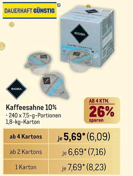 Kaffeesahne 10%