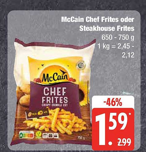 McCain Chef Frites oder Steakhouse Frites