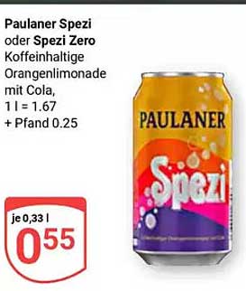 Paulaner Spezi oder Spezi Zero