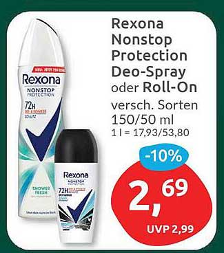 Rexona Nonstop Protection Deo-Spray oder Roll-On