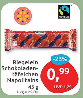 Riegelein Schokoladentäfelchen Napolitains