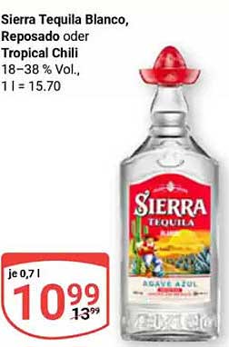 Sierra Tequila Blanco, Reposado oder Tropical Chili