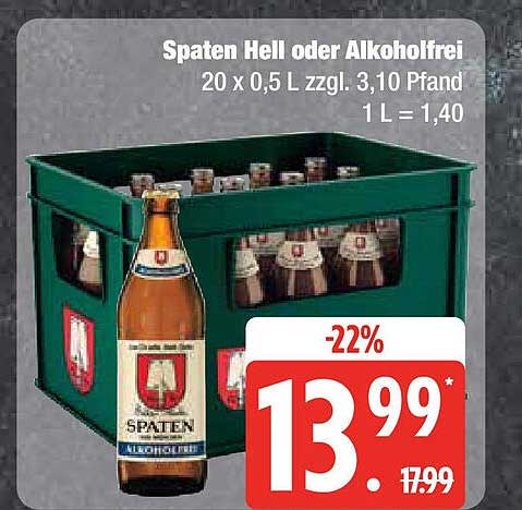 Spaten Hell oder Alkoholfrei