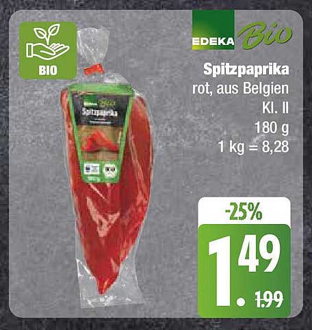 Spitzpaprika rot, aus Belgien