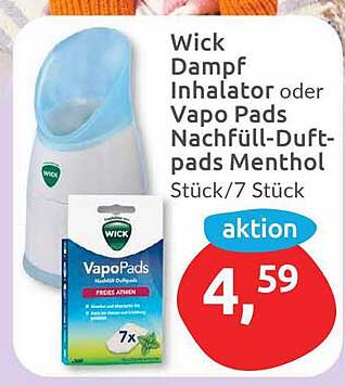 Wick Dampf Inhalator oder Vapo Pads Nachfüll-Duftpads Menthol