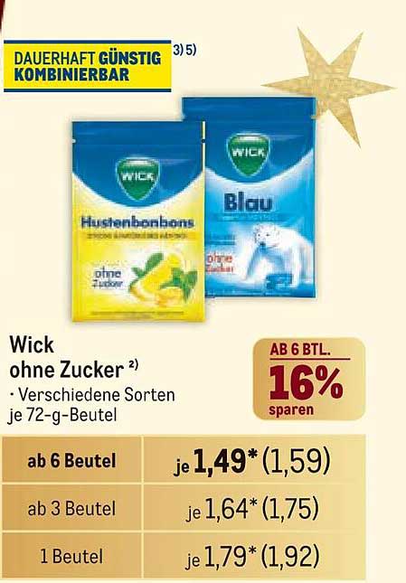 Wick ohne Zucker