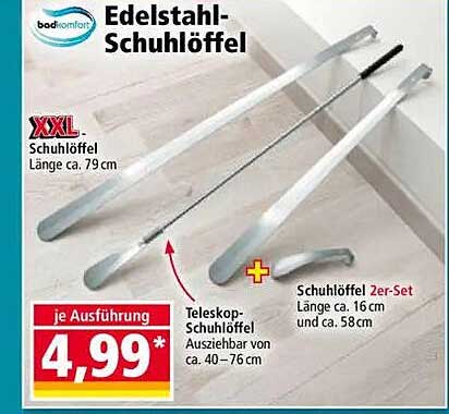 Edelstahl-Schuhlöffel