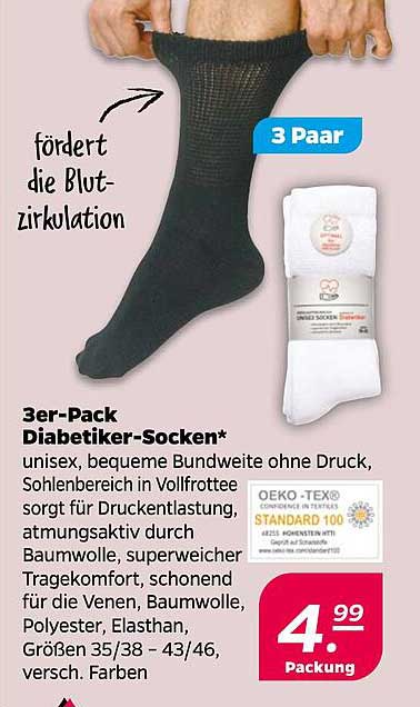 3er-Pack Diabetiker-Socken*