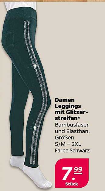 Damen Leggings mit Glitzerstreifen*