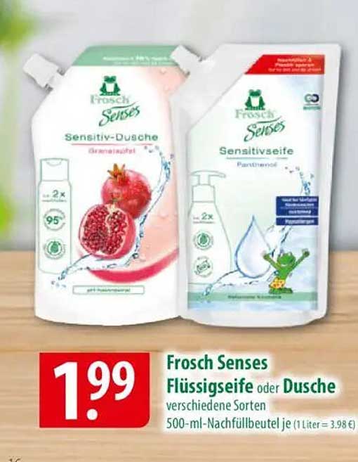 Frosch Senses Flüssigseife oder Dusche