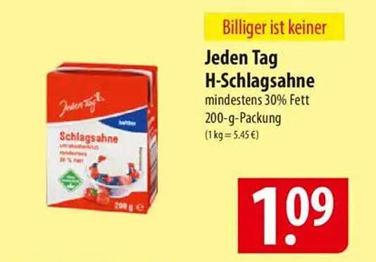 Jeden Tag H-Schlagsahne