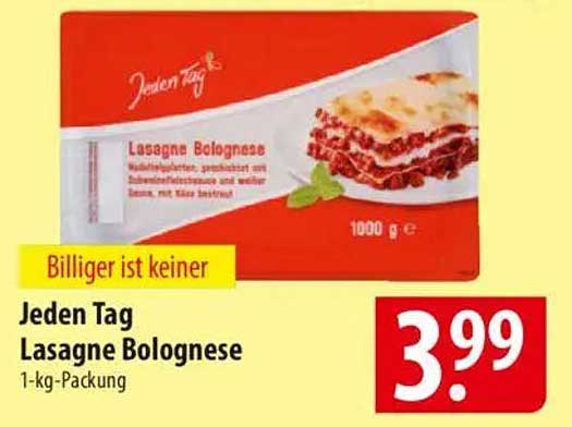 Jeden Tag Lasagne Bolognese