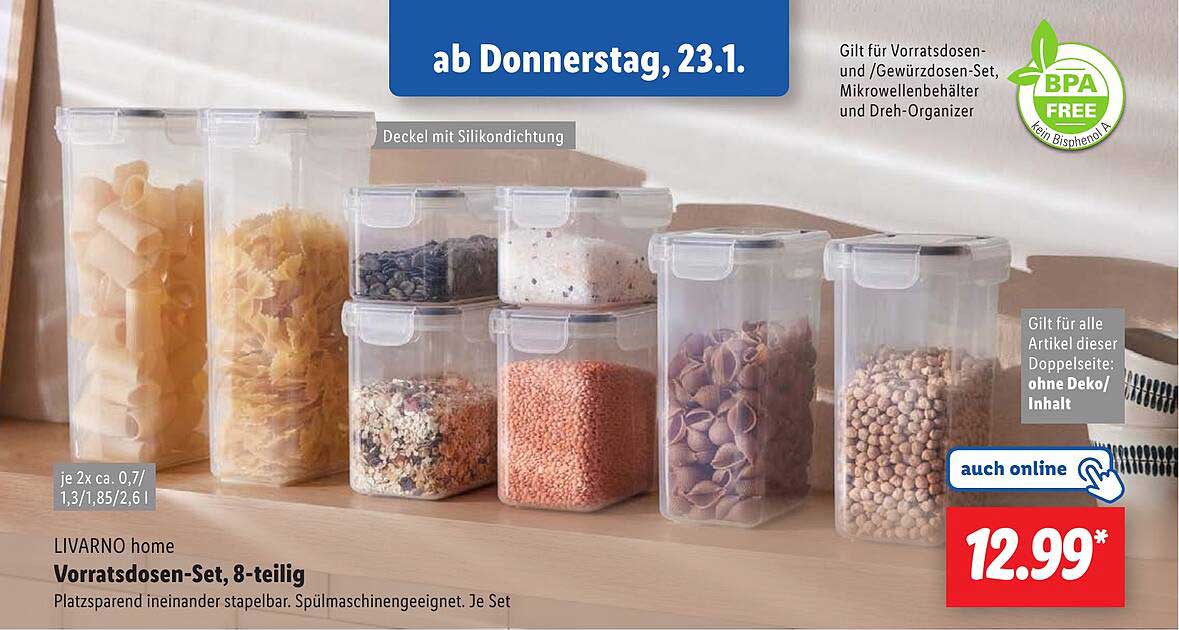 LIVARNO home Vorratsdosen-Set, 8-teilig