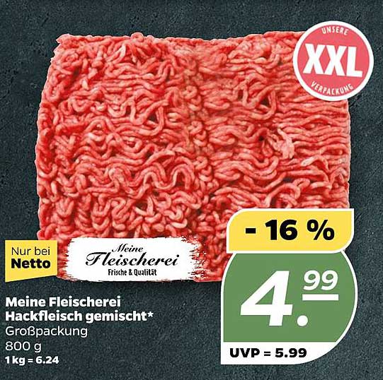 Meine Fleischerei Hackfleisch gemischt* Großpackung