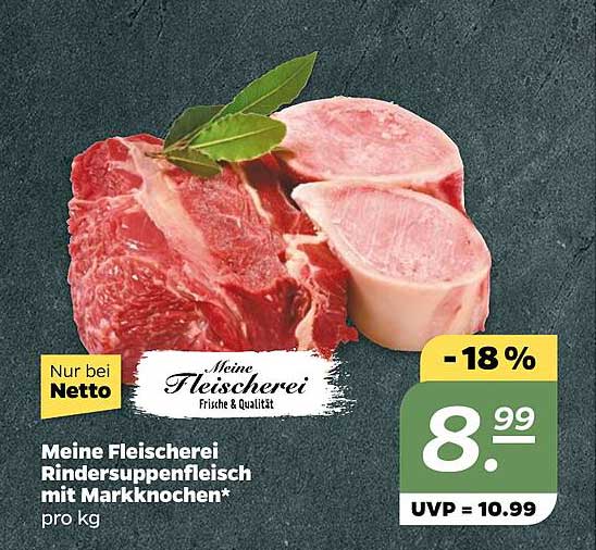 Meine Fleischerei Rindersuppenfleisch mit Markknochen*