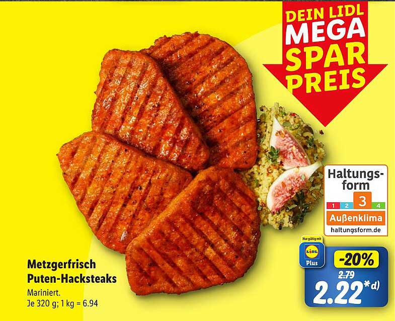 Metzgerfrisch Puten-Hacksteaks