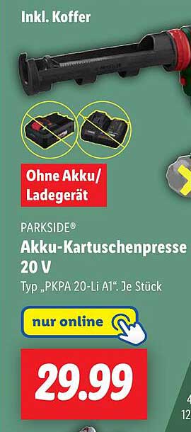 PARKSIDE Akku-Kartuschenpresse 20 V