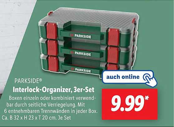 PARKSIDE® Interlock-Organizer, 3er-Set